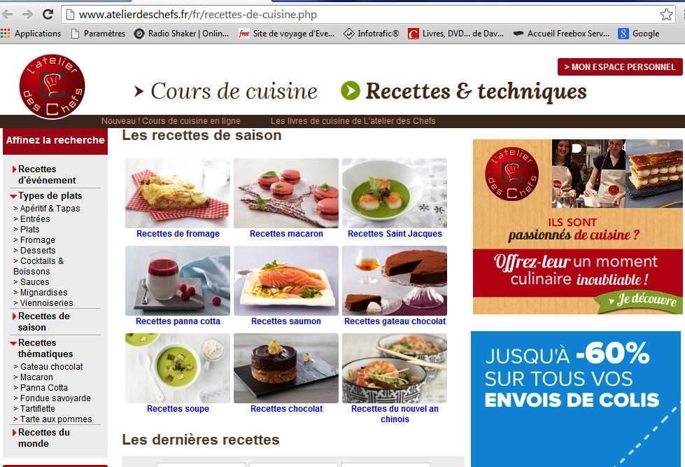 site Atelier des Chefs