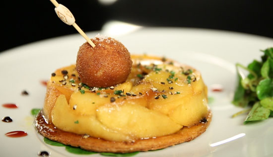 Tatin au boudin et Foie gras.