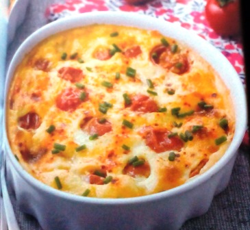 Clafoutis au tomates et brebis basque.